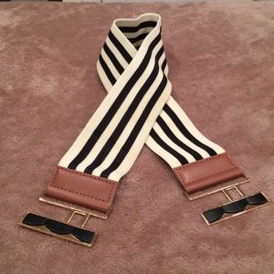 Black and white striped belt